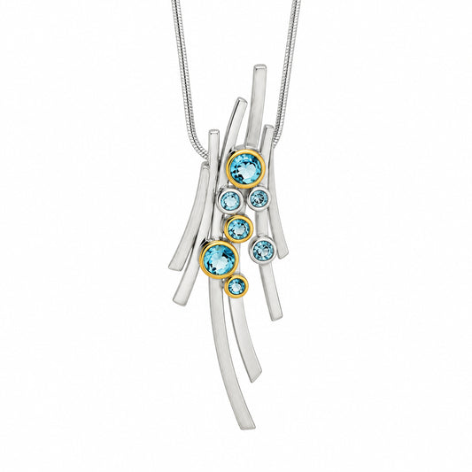 Amethyst and Blue Topaz pendant in sterling silver by Joryel Vera, style P7354 - view 2