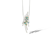 Load image into Gallery viewer, Amethyst and Blue Topaz pendant in sterling silver by Joryel Vera, style P7354 - view 2