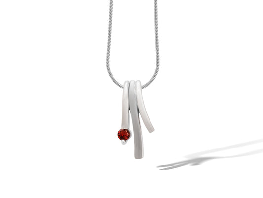 Blue Topaz and Rhodolite Garnet pendant in sterling silver by Joryel Vera, style P4127