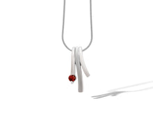 Load image into Gallery viewer, Blue Topaz and Rhodolite Garnet pendant in sterling silver by Joryel Vera, style P4127