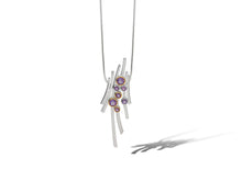 Load image into Gallery viewer, Amethyst and Blue Topaz pendant in sterling silver by Joryel Vera, style P7354 - view 6