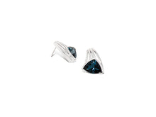 Load image into Gallery viewer, Amethyst and Blue Topaz earrings in sterling silver by Joryel Vera, style E9868 - view 3