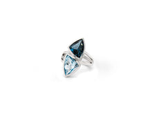 Load image into Gallery viewer, Amethyst and Blue Topaz ring in sterling silver by Joryel Vera, style R7230 - view 3