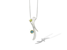 Load image into Gallery viewer, Amethyst and Green Quartz pendant in sterling silver by Joryel Vera, style P6105 - view 3