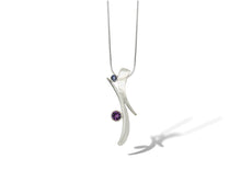 Load image into Gallery viewer, Amethyst and Green Quartz pendant in sterling silver by Joryel Vera, style P6105 - view 4