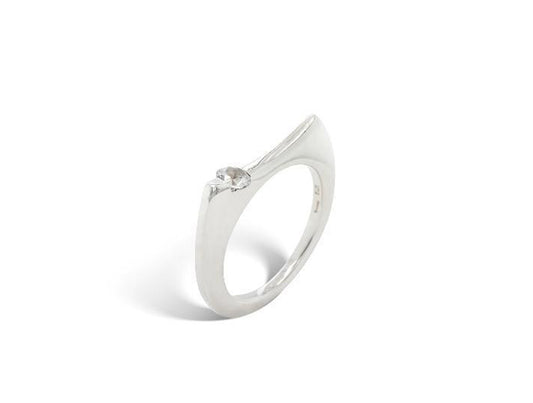 Peridot and White Topaz ring in sterling silver by Joryel Vera, style R3990