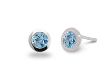 Load image into Gallery viewer, Amethyst and Blue Topaz earrings in sterling silver by Joryel Vera, style E3136 - view 12