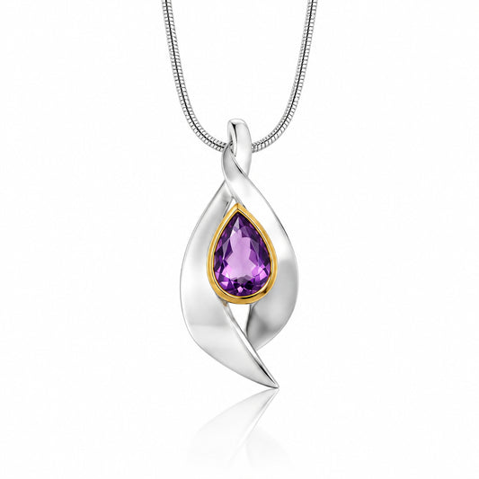 Amethyst and Citrine pendant in sterling silver by Joryel Vera, style P7365 - view 3