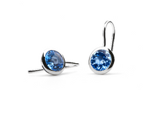 Load image into Gallery viewer, Blue Topaz and Green Amethyst earrings in sterling silver by Joryel Vera, style E3140 - view 2