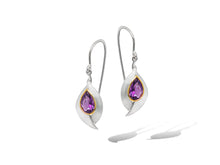 Load image into Gallery viewer, Citrine and Green Amethyst earrings in sterling silver by Joryel Vera, style E9285 - view 3