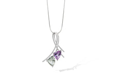 Load image into Gallery viewer, Amethyst and Blue Topaz pendant in sterling silver by Joryel Vera, style P7586 - view 3