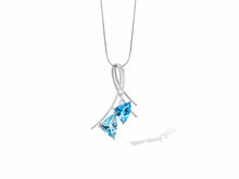 Load image into Gallery viewer, Amethyst and Blue Topaz pendant in sterling silver by Joryel Vera, style P7586 - view 4