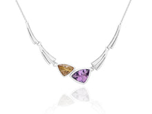Load image into Gallery viewer, Amethyst and Blue Topaz necklace in sterling silver by Joryel Vera, style N3327 - view 6