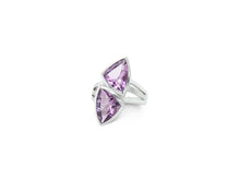 Load image into Gallery viewer, Amethyst and Blue Topaz ring in sterling silver by Joryel Vera, style R7230 - view 4