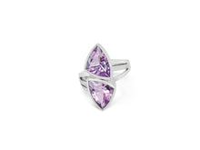 Load image into Gallery viewer, Amethyst and Blue Topaz ring in sterling silver by Joryel Vera, style R7230
