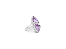 Load image into Gallery viewer, Amethyst and Blue Topaz ring in sterling silver by Joryel Vera, style R7230 - view 6