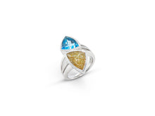 Load image into Gallery viewer, Amethyst and Blue Topaz ring in sterling silver by Joryel Vera, style R7230 - view 7