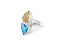 Load image into Gallery viewer, Amethyst and Blue Topaz ring in sterling silver by Joryel Vera, style R7230 - view 8