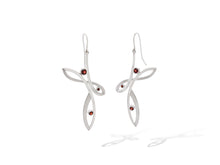 Load image into Gallery viewer, Garnet earrings in sterling silver by Joryel Vera, style E9848 - view 3