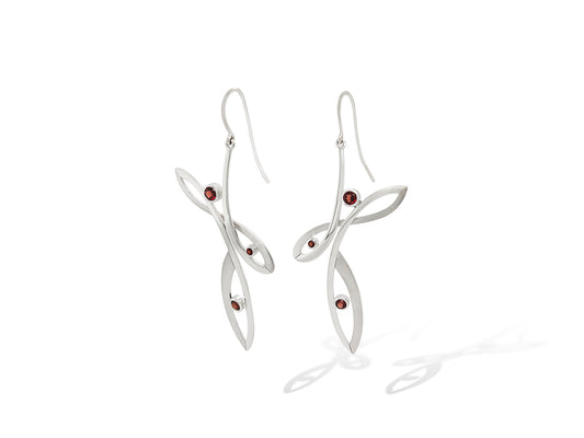 Garnet earrings in sterling silver by Joryel Vera, style E9848 - view 4