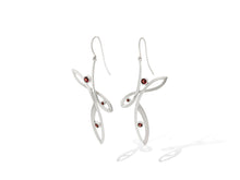 Load image into Gallery viewer, Garnet earrings in sterling silver by Joryel Vera, style E9848 - view 4