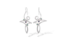 Load image into Gallery viewer, Blue Topaz and Iolite earrings in sterling silver by Joryel Vera, style E9849 - view 2