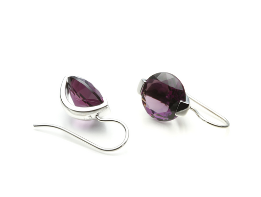Amethyst earrings in sterling silver by Joryel Vera, style E3734