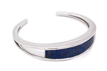 Load image into Gallery viewer, Lapis Lazuli bracelet in sterling silver by Joryel Vera, style B1969 - view 4