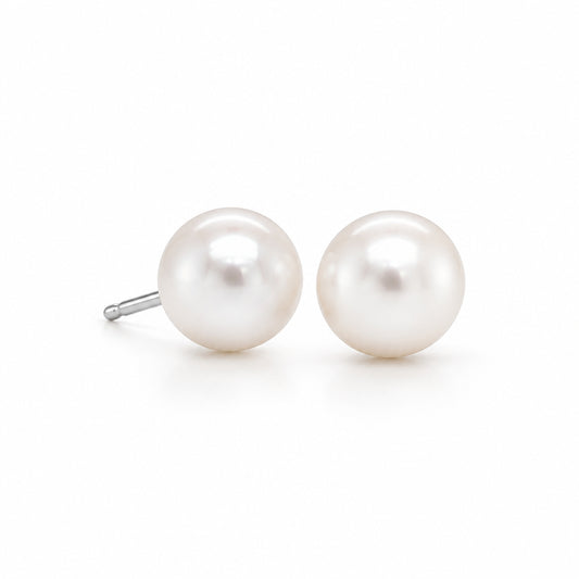 Pearl earrings in sterling silver by Joryel Vera, style E8461 - view 2
