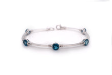 Load image into Gallery viewer, Amethyst and Blue Topaz bracelet in sterling silver by Joryel Vera, style B1111 - view 12