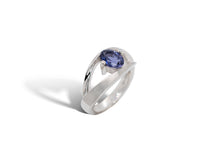 Load image into Gallery viewer, Amethyst and Blue Topaz ring in sterling silver by Joryel Vera, style R6986 - view 7