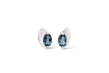 Load image into Gallery viewer, Amethyst and Blue Topaz earrings in sterling silver by Joryel Vera, style E9298 - view 7