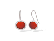 Load image into Gallery viewer, Black Onyx and Carnelian earrings in sterling silver by Joryel Vera, style E5483 - view 2