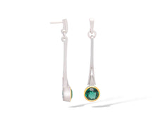 Load image into Gallery viewer, Green Amethyst and Amethyst earrings in sterling silver by Joryel Vera, style E7801 - view 6
