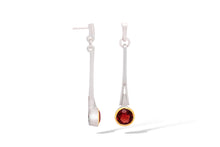 Load image into Gallery viewer, Green Amethyst and Amethyst earrings in sterling silver by Joryel Vera, style E7801
