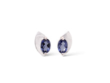 Load image into Gallery viewer, Amethyst and Blue Topaz earrings in sterling silver by Joryel Vera, style E9298 - view 9