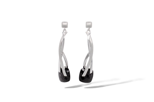 Black Onyx earrings in sterling silver by Joryel Vera, style E4930