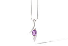 Load image into Gallery viewer, Amethyst and Clear Quartz pendant in sterling silver by Joryel Vera, style P6903 - view 5