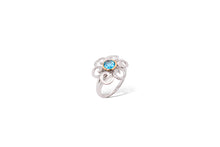 Load image into Gallery viewer, Amethyst and Blue Topaz ring in sterling silver by Joryel Vera, style R6104 - view 3