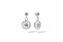Load image into Gallery viewer, Amethyst and Blue Topaz earrings in sterling silver by Joryel Vera, style E9840 - view 2