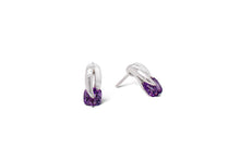 Load image into Gallery viewer, Blue Topaz and Garnet earrings in sterling silver by Joryel Vera, style E7360 - view 5