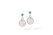 Load image into Gallery viewer, Amethyst and Blue Topaz earrings in sterling silver by Joryel Vera, style E9840 - view 3