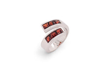 Load image into Gallery viewer, Garnet and Peridot ring in sterling silver by Joryel Vera, style R3379 - view 2