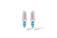 Load image into Gallery viewer, Blue Topaz and Green Quartz earrings in sterling silver by Joryel Vera, style E5978