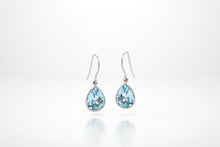 Load image into Gallery viewer, Green Quartz and Sky Blue Topaz earrings in sterling silver by Joryel Vera, style E8606 - view 3