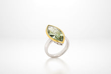 Load image into Gallery viewer, Green Amethyst and Amethyst ring in sterling silver by Joryel Vera, style R5950