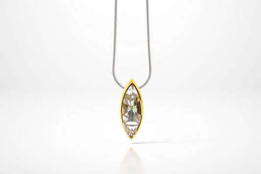 Amethyst and Green Amethyst pendant in sterling silver by Joryel Vera, style P6264