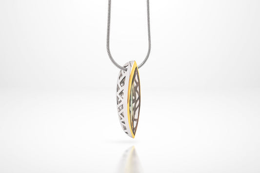 Amethyst and Green Amethyst pendant in sterling silver by Joryel Vera, style P6264 - view 3