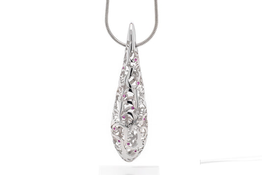 Pink Sapphire necklace in sterling silver by Joryel Vera, style N6066