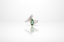 Load image into Gallery viewer, Blue Topaz and Garnet ring in sterling silver by Joryel Vera, style R5832 - view 7
